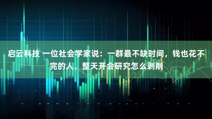 启云科技 一位社会学家说：一群最不缺时间，钱也花不完的人，整天开会研究怎么剥削
